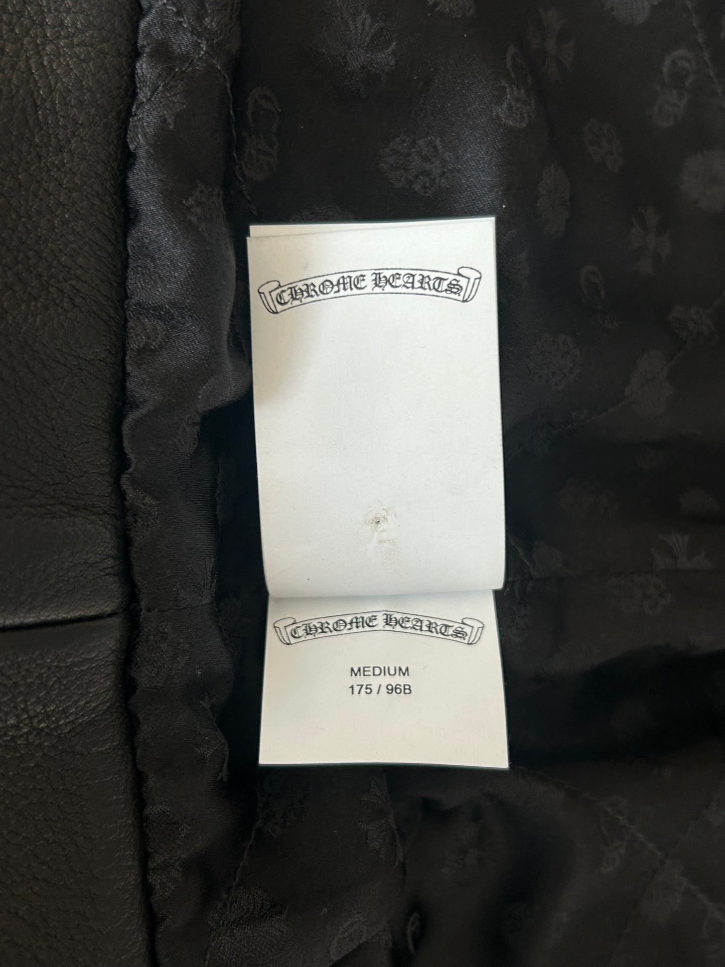 Chrome Hearts Black Triple Cross Patch Leather Jacket