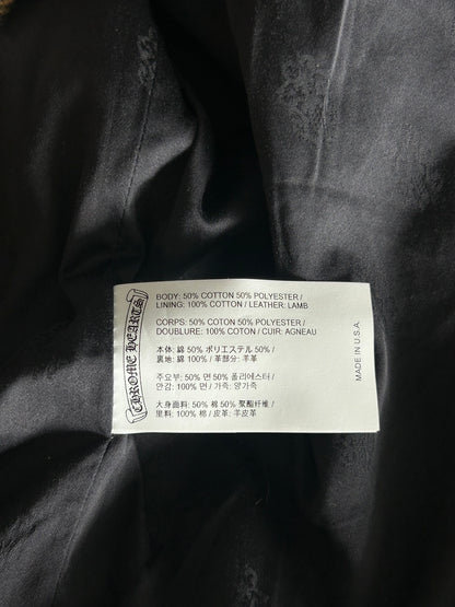 Chrome Hearts Black & Red Cross Patch Plaid Sherpa Jacket