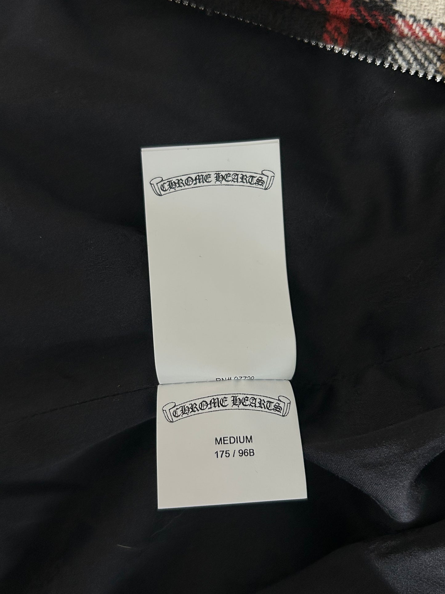 Chrome Hearts Black & Red Cross Patch Plaid Sherpa Jacket