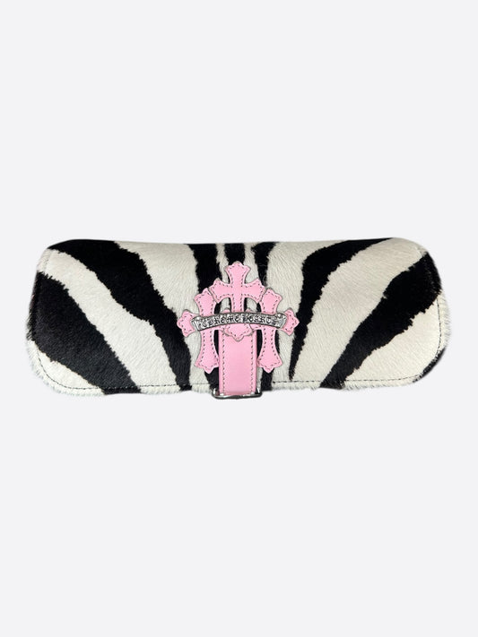 Chrome Hearts Black & White Zebra Pink Cross Patch Watch Roll