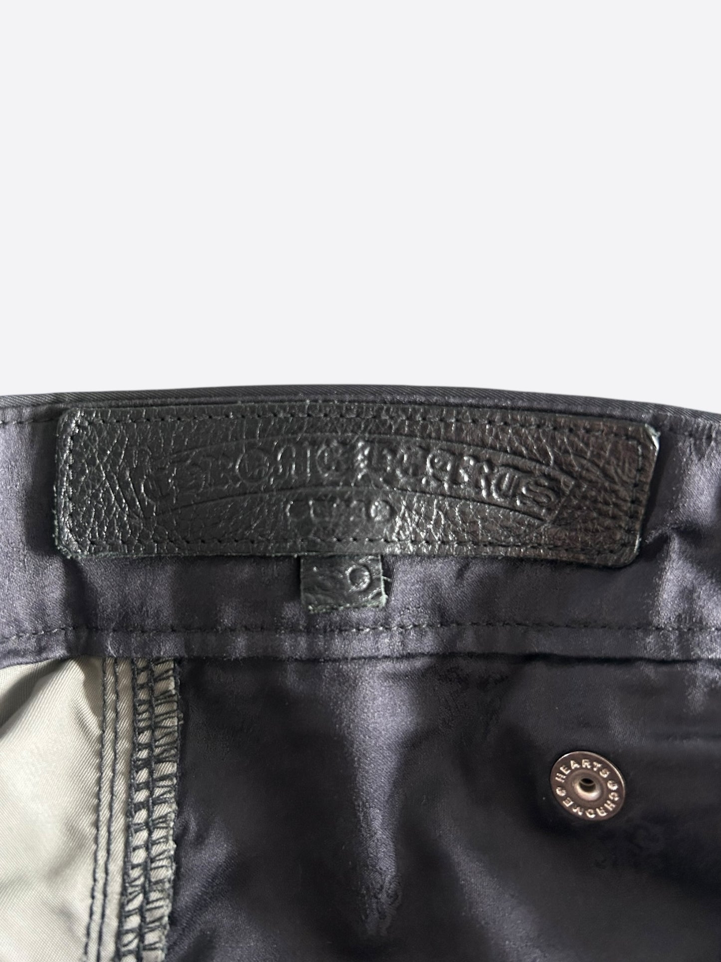 Chrome Hearts Black Nylon & Leather Cross Patch Carpenter Pants