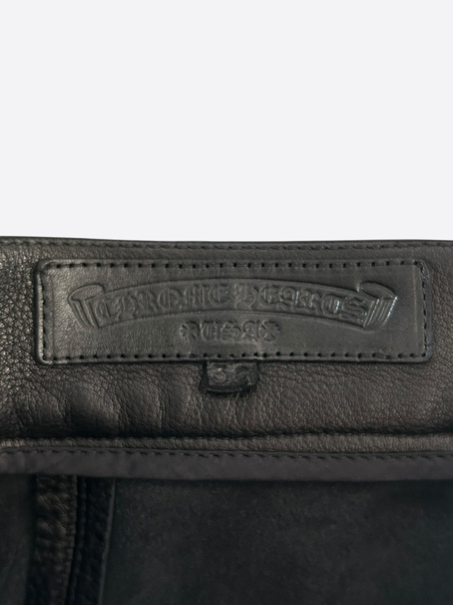 Chrome Hearts Black Leather Cargo Pants