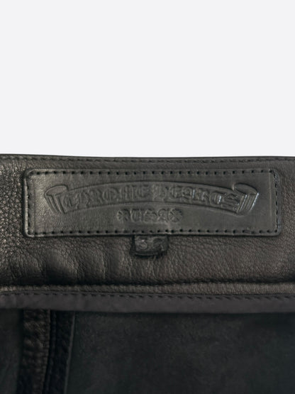 Chrome Hearts Black Leather Cargo Pants