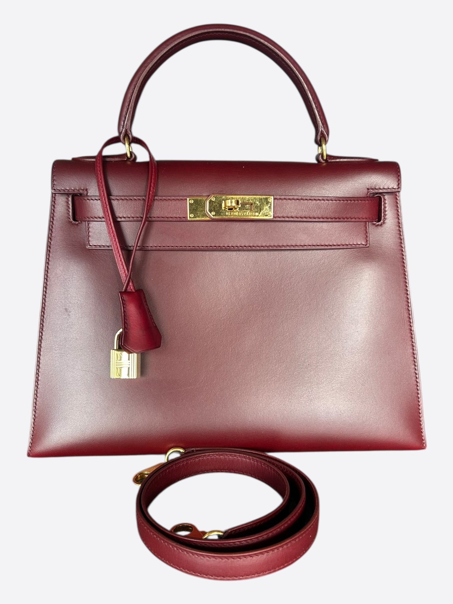 Hermes Rouge H Swift & Gold Hardware Kelly 28