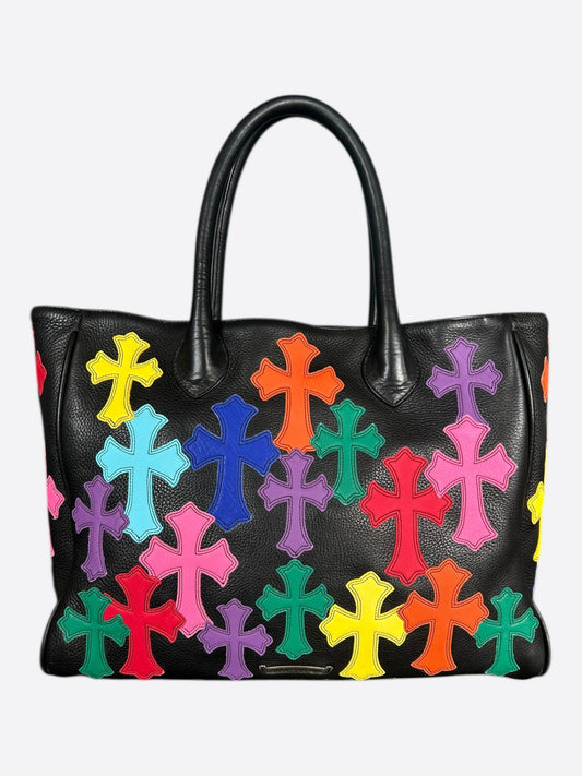 Chrome Hearts Black Multicolor Cross Patch & Dagger Tote Bag