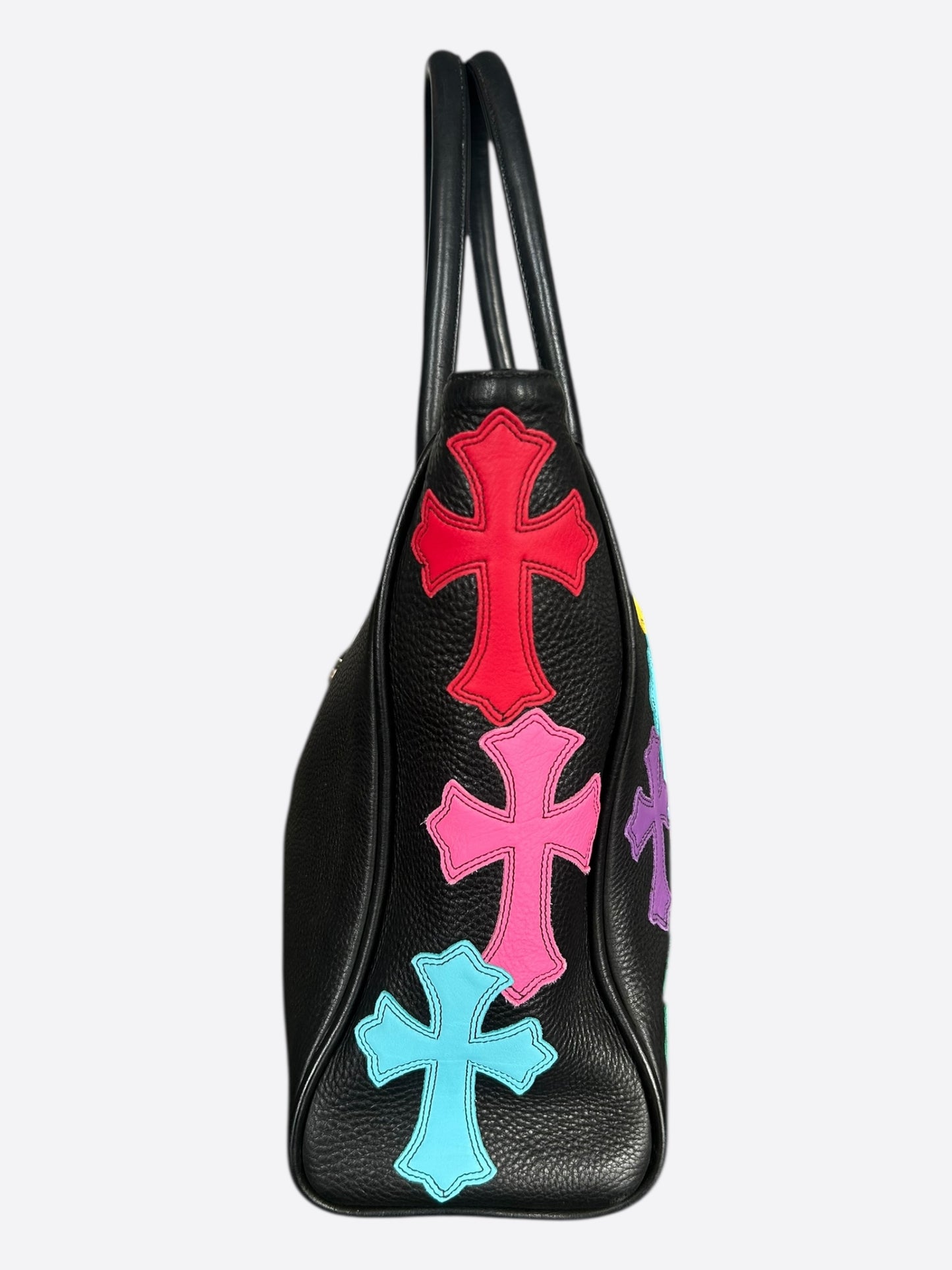 Chrome Hearts Black Multicolor Cross Patch & Dagger Tote Bag