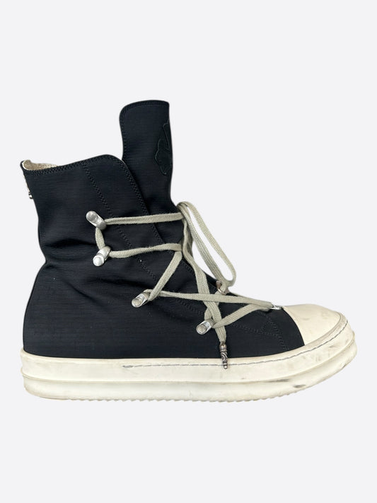 Rick Owens Chrome Hearts Black & White Cross Patch Hexagram Sneakers