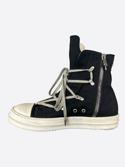 Rick Owens Chrome Hearts Black & White Cross Patch Hexagram Sneakers