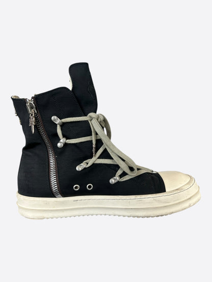 Rick Owens Chrome Hearts Black & White Cross Patch Hexagram Sneakers