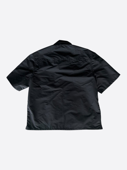 Chrome Hearts Black Nylon & Leather Zip Up Shirt