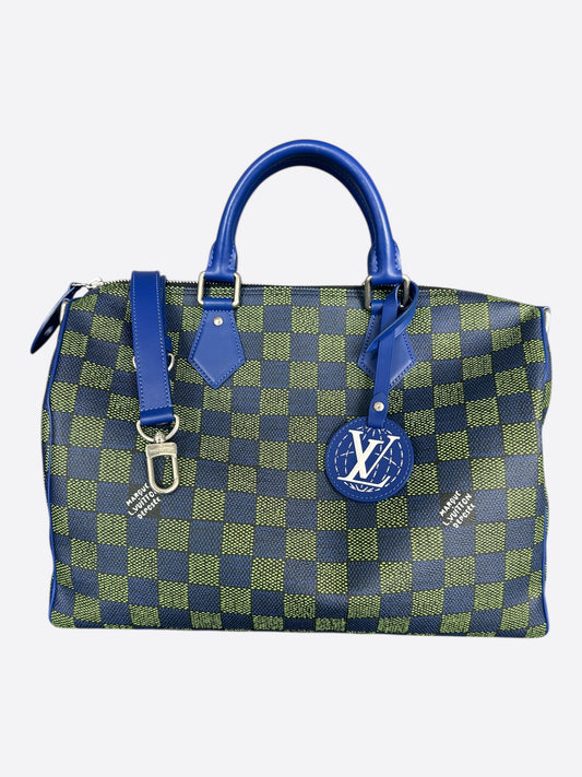 Louis Vuitton Blue & Green Damier Speedy 40