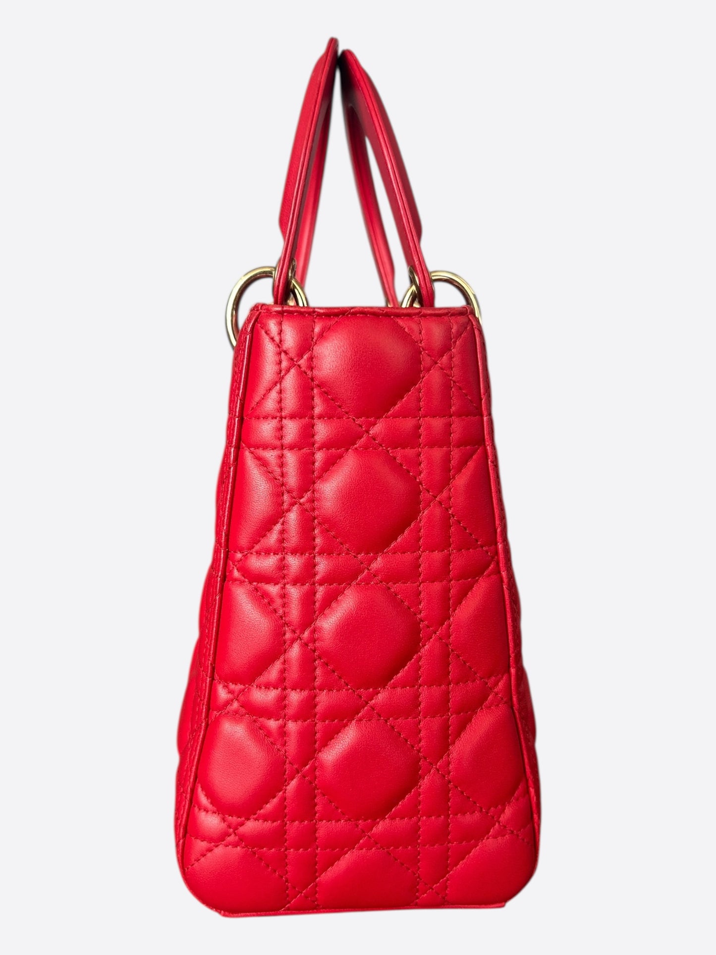 Dior Cherry Red Medium Lady Dior Bag