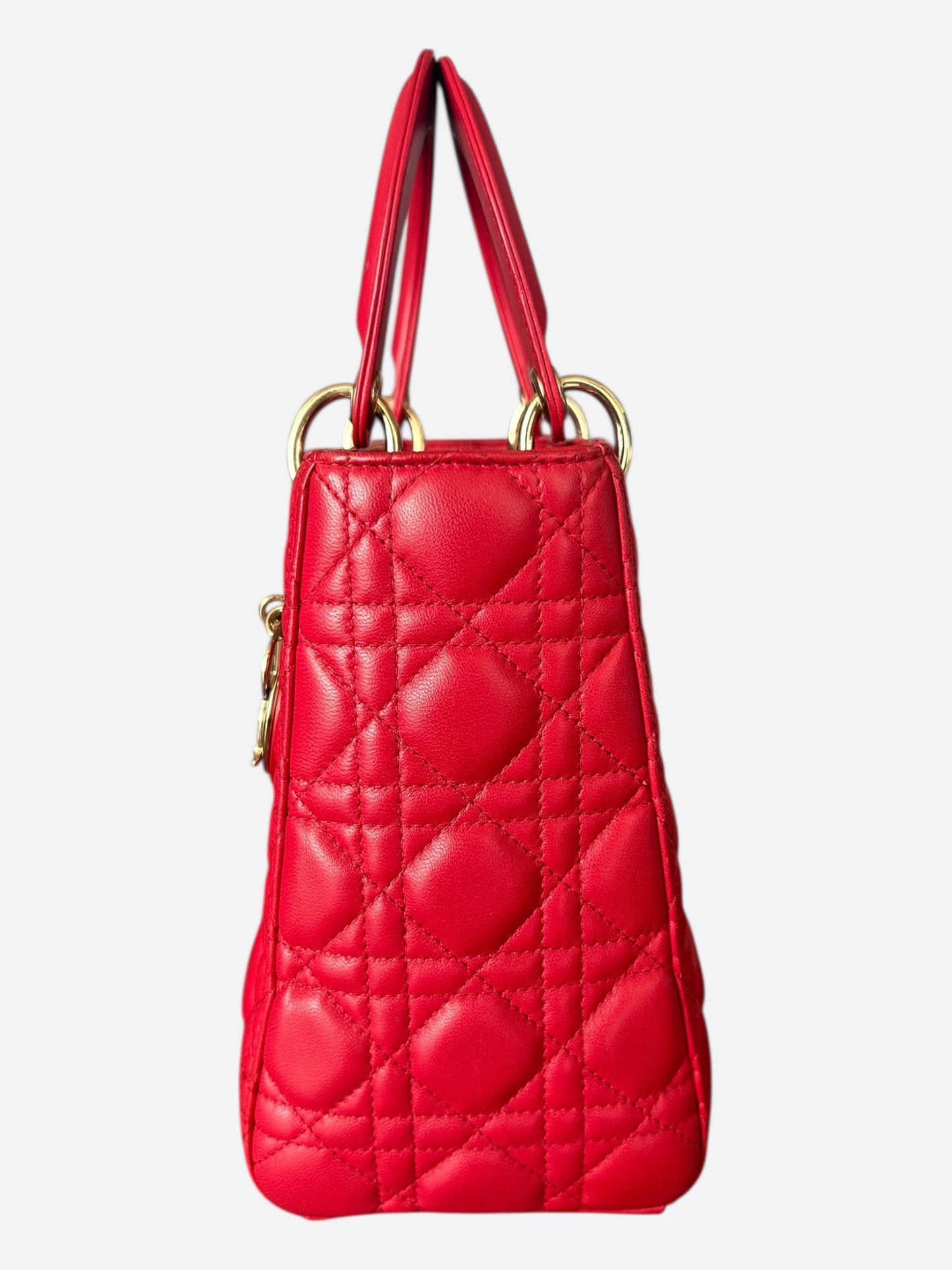 Dior Cherry Red Medium Lady Dior Bag