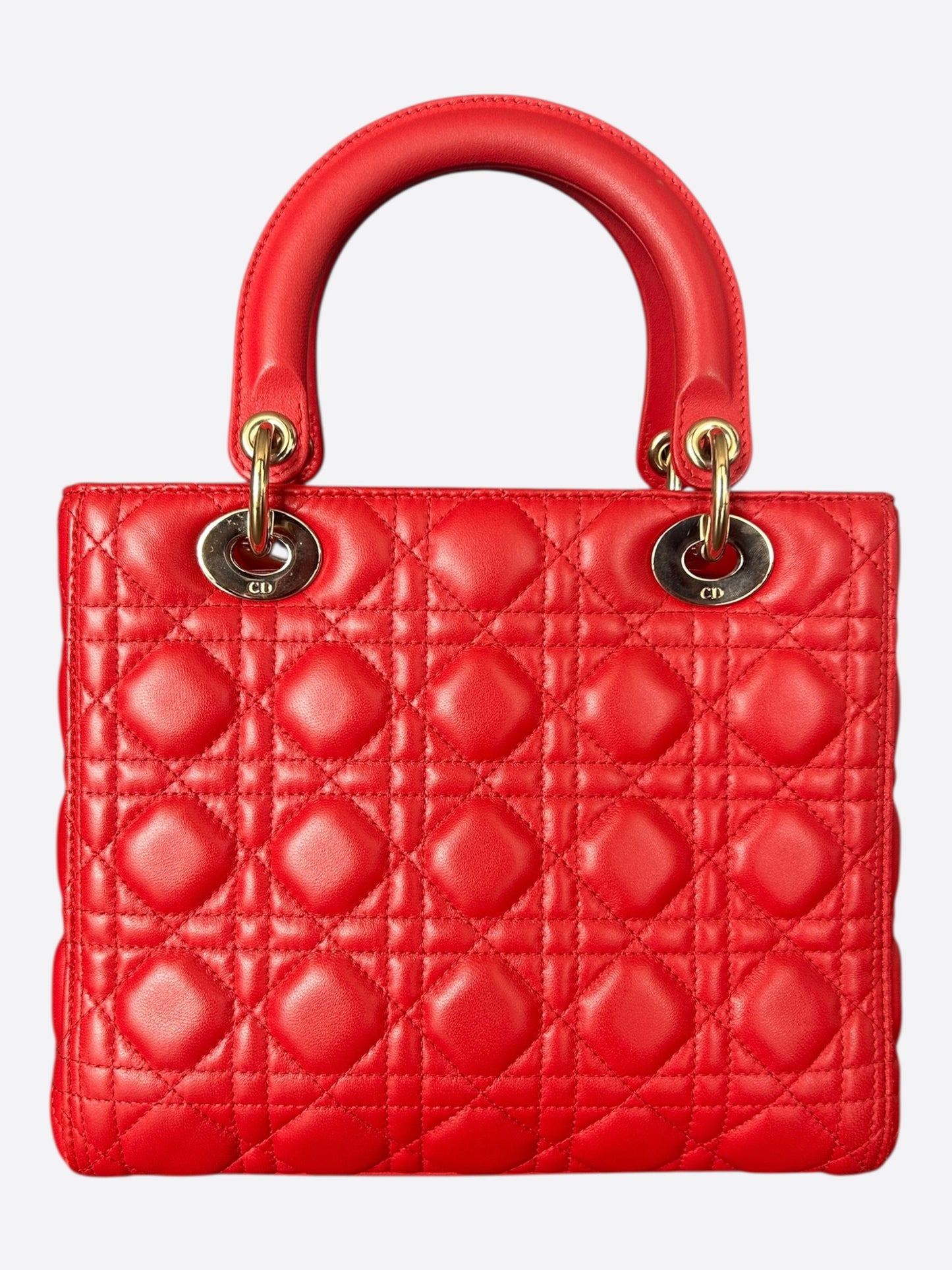 Dior Cherry Red Medium Lady Dior Bag