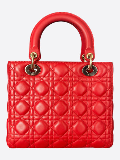 Dior Cherry Red Medium Lady Dior Bag
