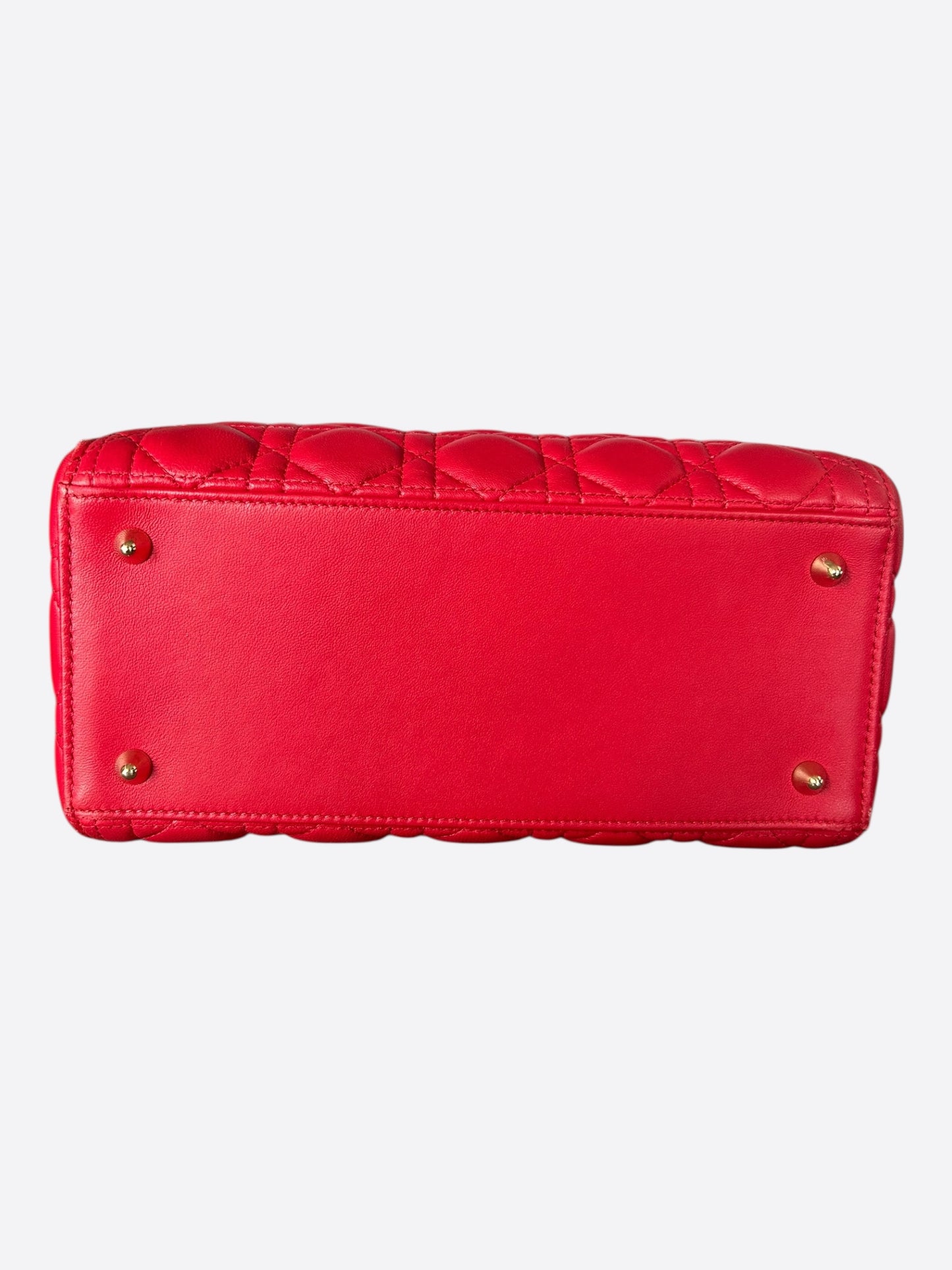 Dior Cherry Red Medium Lady Dior Bag