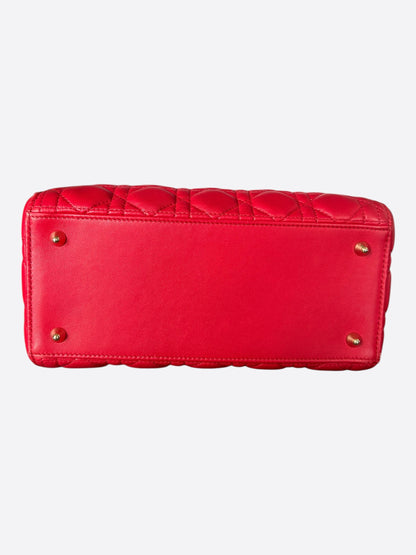 Dior Cherry Red Medium Lady Dior Bag