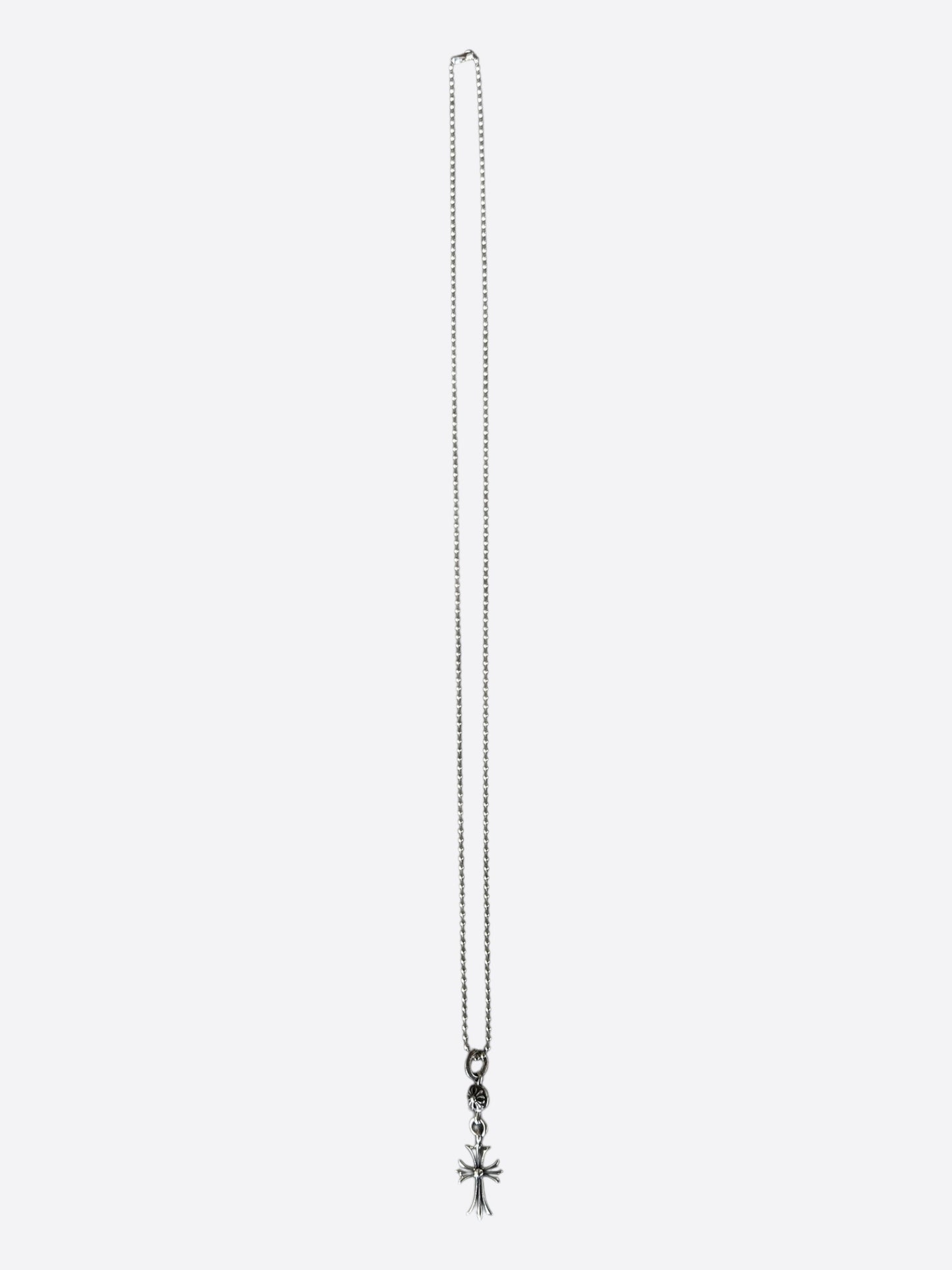 Chrome Hearts Silver Cross Ball Pendant Necklace