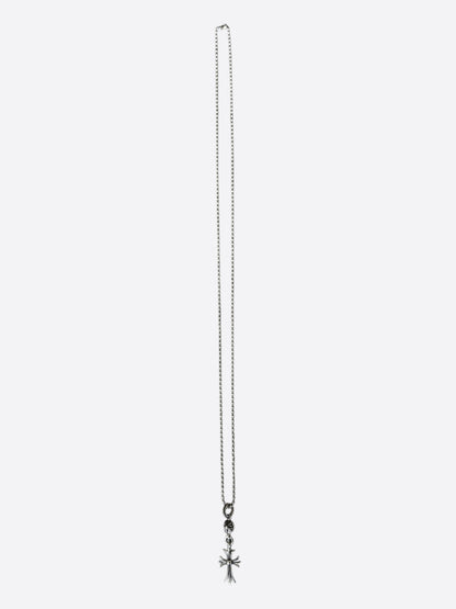 Chrome Hearts Silver Cross Ball Pendant Necklace