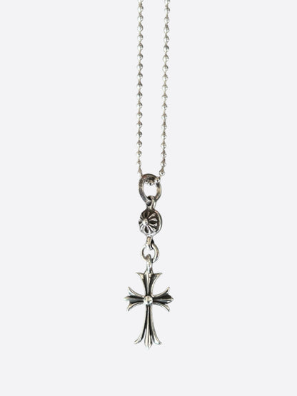 Chrome Hearts Silver Cross Ball Pendant Necklace
