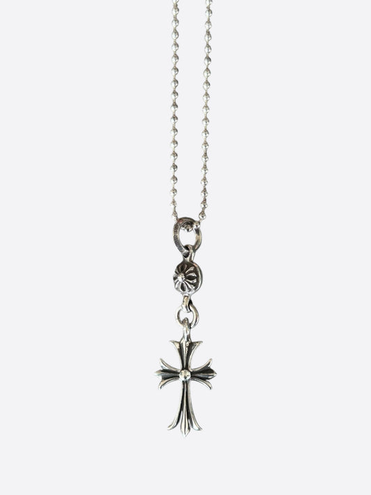Chrome Hearts Silver Cross Ball Pendant Necklace