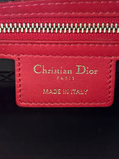 Dior Cherry Red Medium Lady Dior Bag