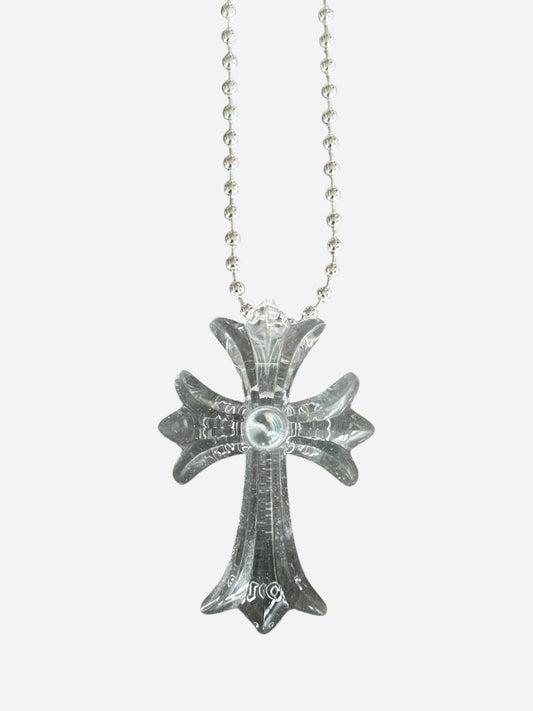 Chrome Hearts Transparent Silichrome Cross Necklace