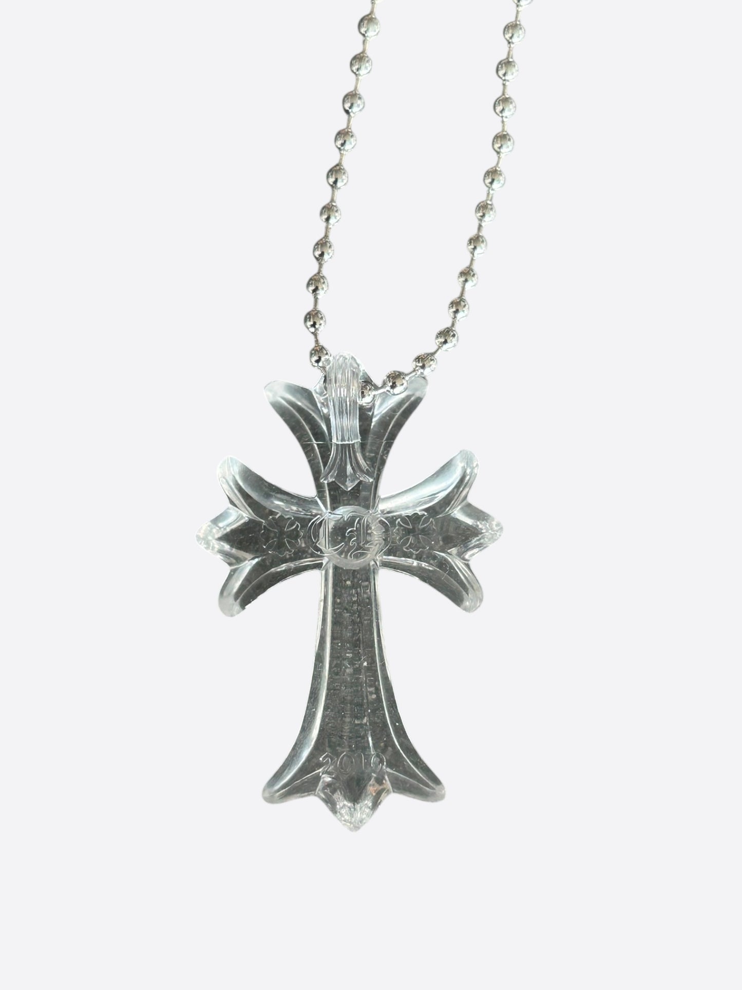 Chrome Hearts Transparent Silichrome Cross Necklace
