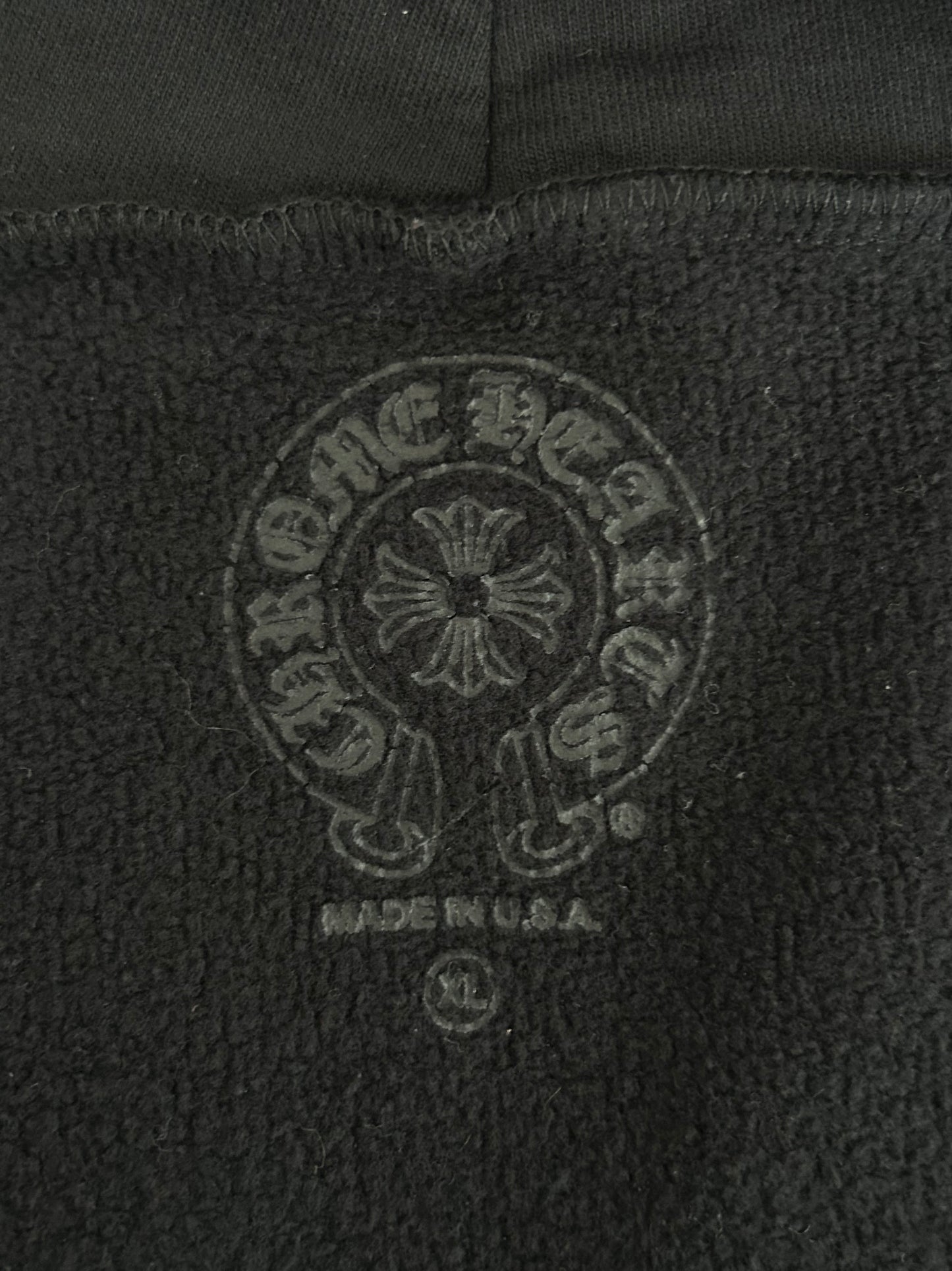 Chrome Hearts Black & White Los Angeles Horseshoe Logo Zip Up Hoodie