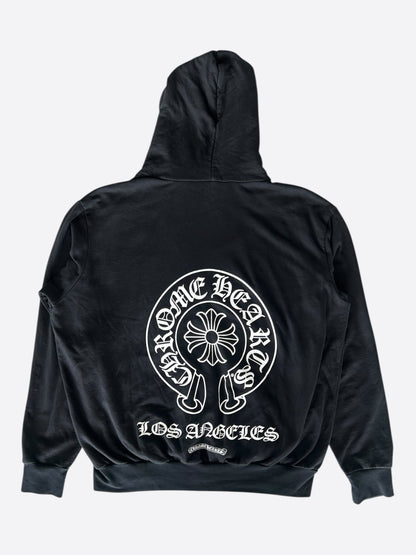 Chrome Hearts Black & White Los Angeles Horseshoe Logo Zip Up Hoodie