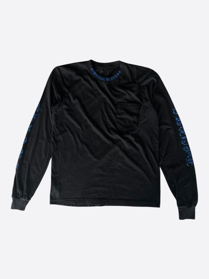 Chrome Hearts Black & Blue Neck Logo Longsleeve T-Shirt