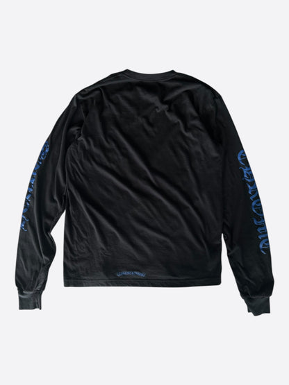 Chrome Hearts Black & Blue Neck Logo Longsleeve T-Shirt