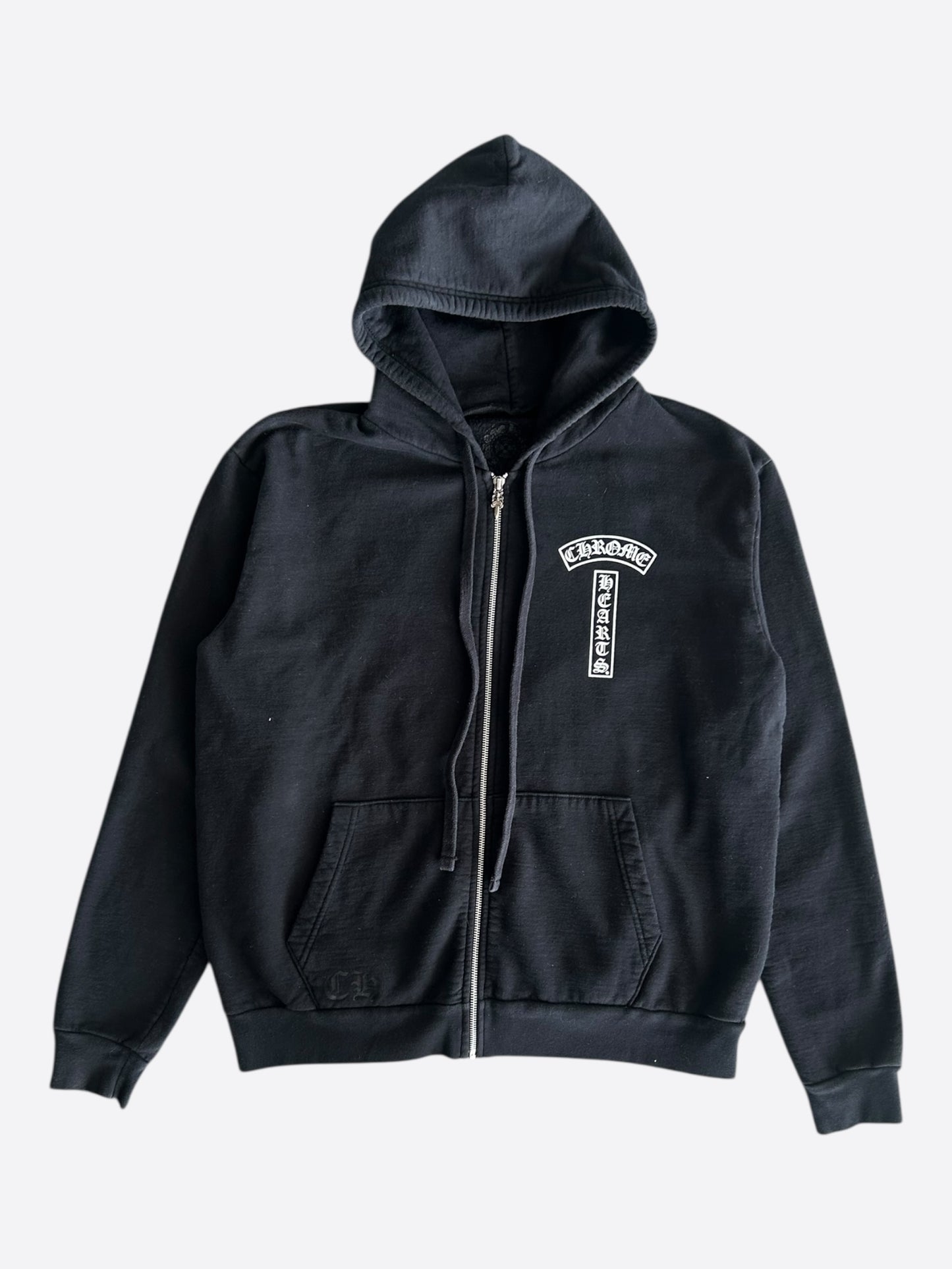 Chrome Hearts Black & White Floral T-Bar Logo Hoodie