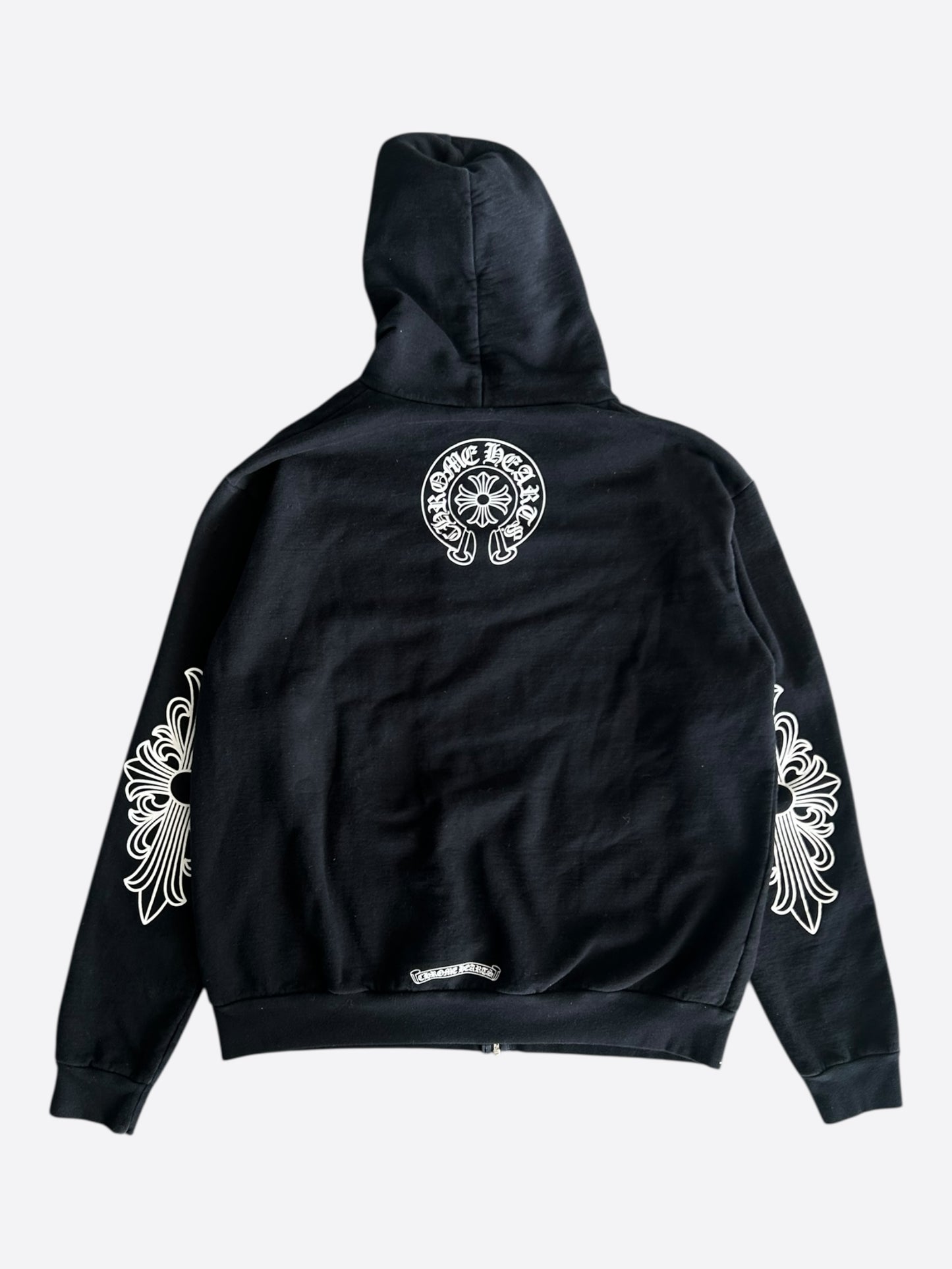 Chrome Hearts Black & White Floral T-Bar Logo Hoodie