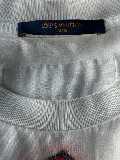 Louis Vuitton White Graffiti Logo T-Shirt