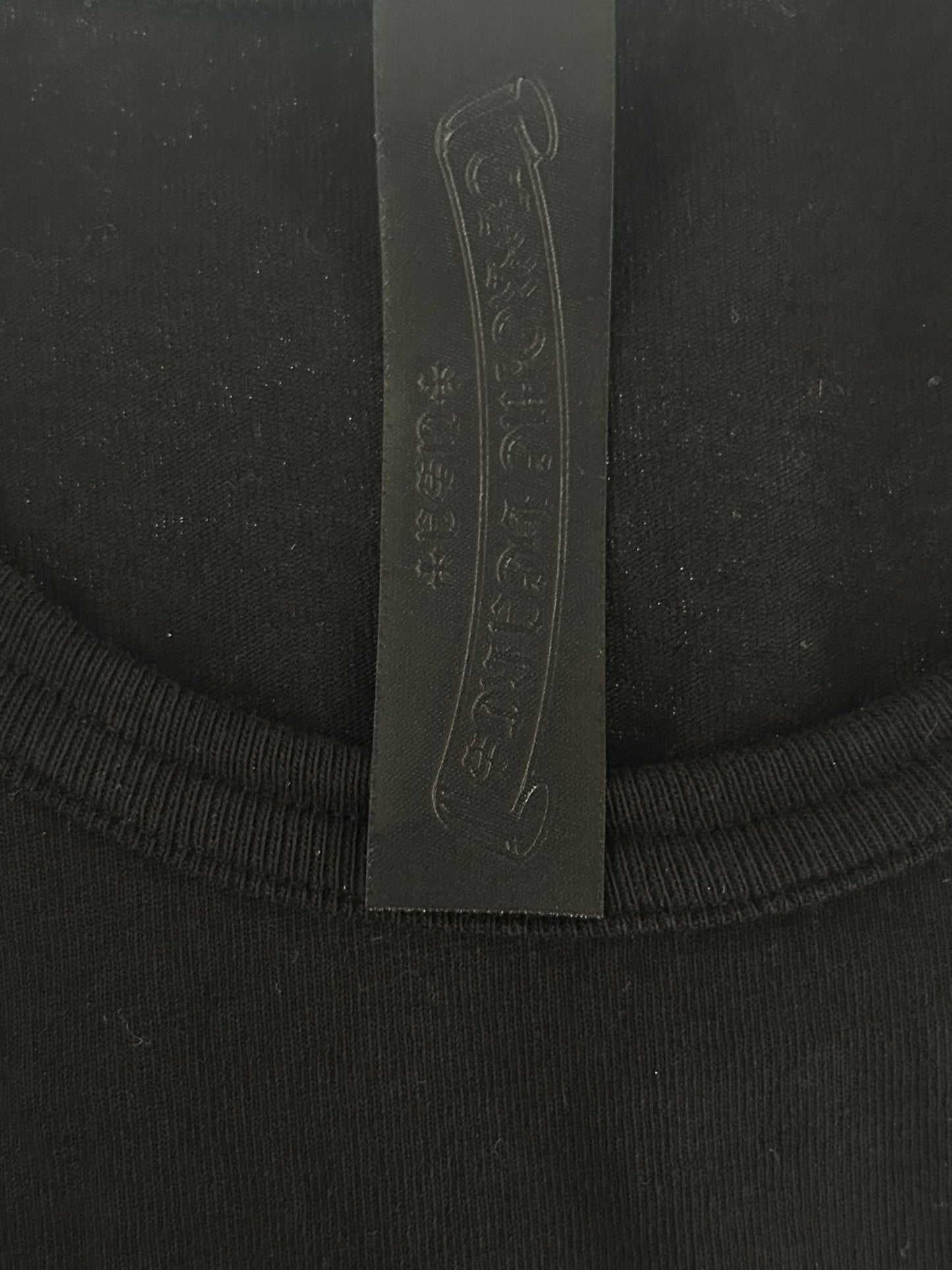 Chrome Hearts Black & White Embroidered Eyechart Logo T-Shirt