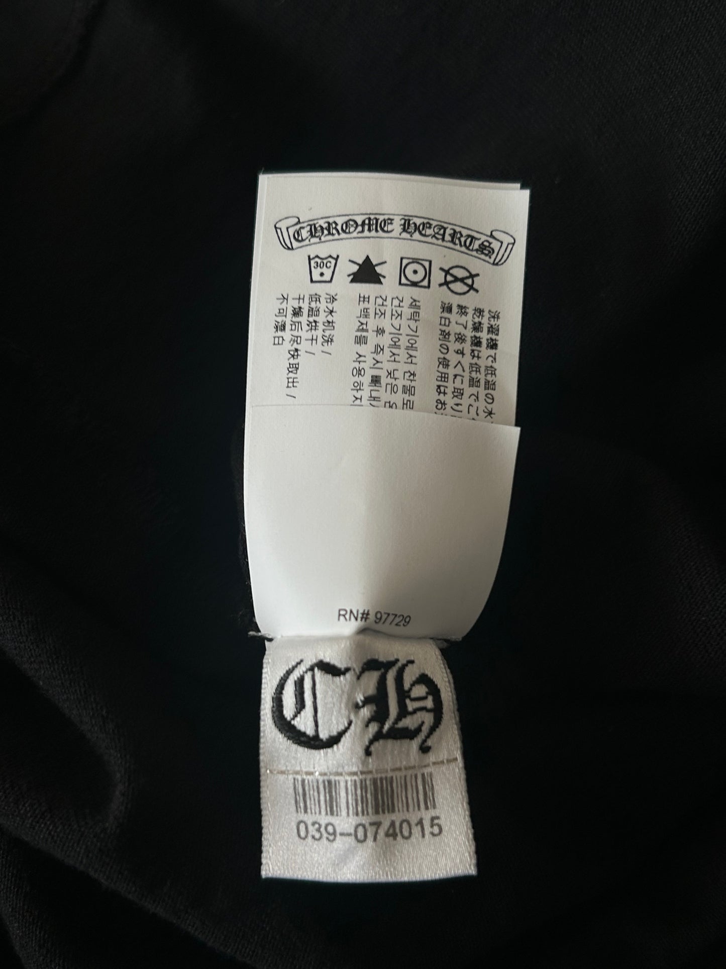 Chrome Hearts Black & White Embroidered Eyechart Logo T-Shirt