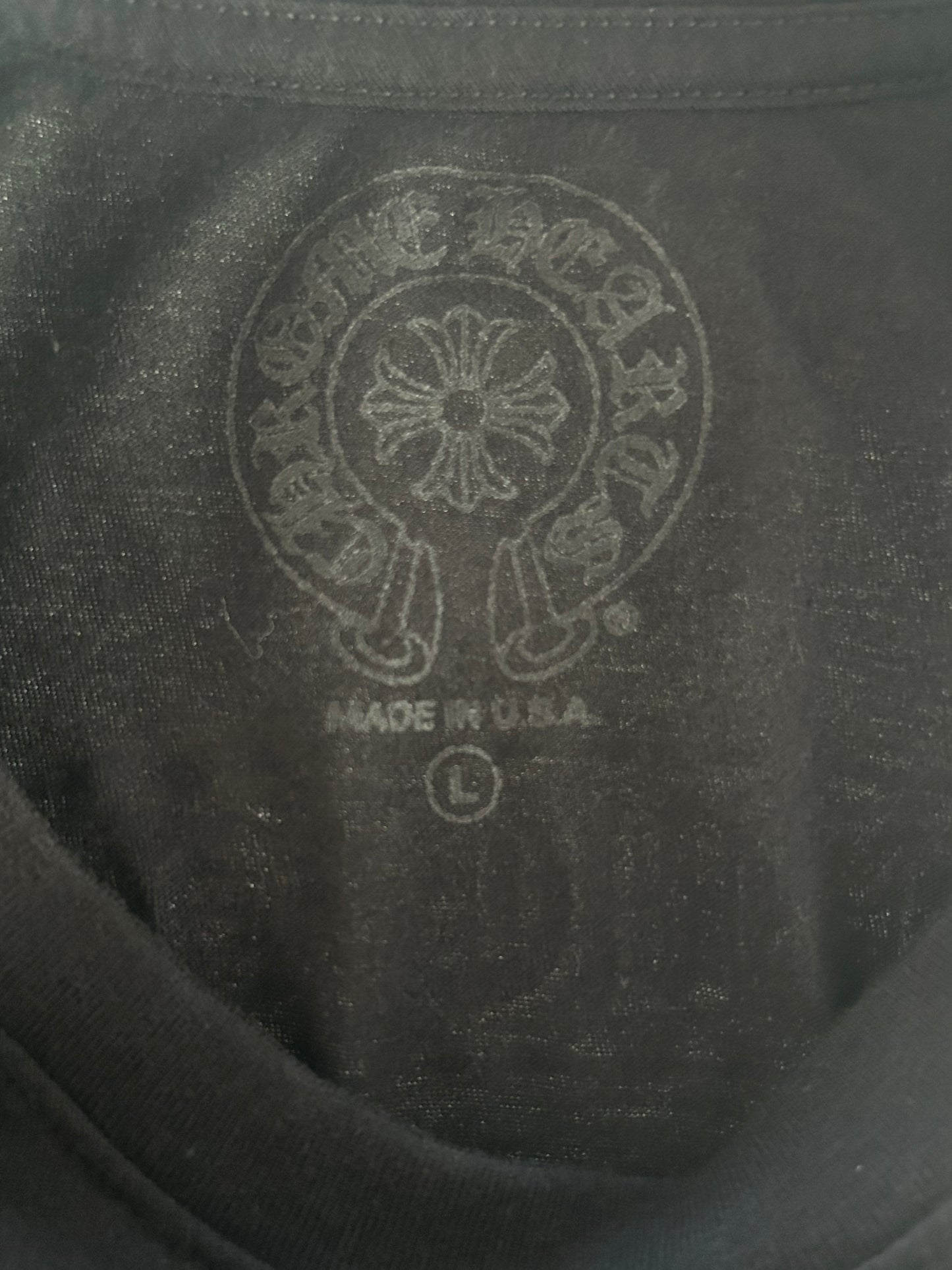 Chrome Hearts Black & White Neck Logo Longsleeve T-Shirt