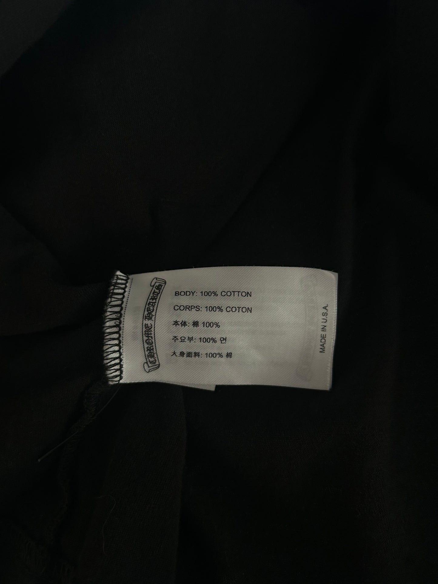 Chrome Hearts Black & White Neck Logo Longsleeve T-Shirt