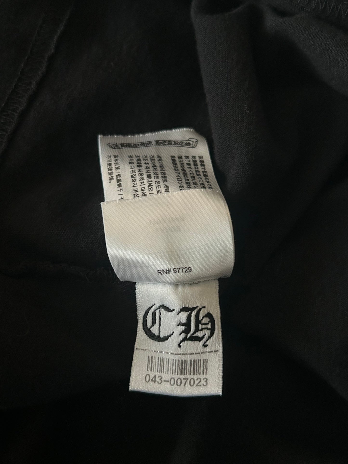 Chrome Hearts Black & White Neck Logo Longsleeve T-Shirt