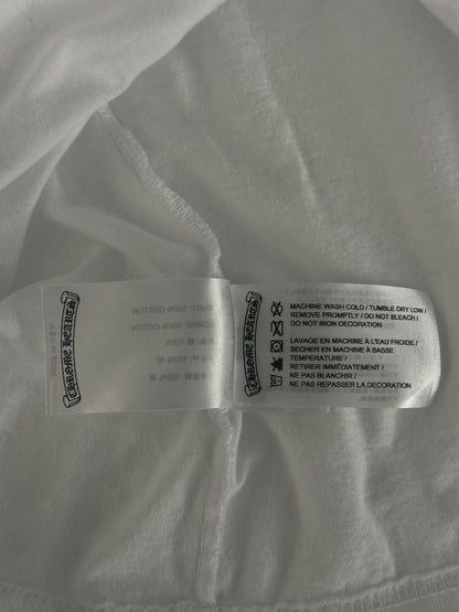 Chrome Hearts White & Blue Neck Logo T-Shirt