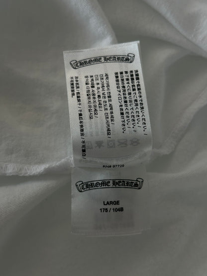 Chrome Hearts White & Blue Neck Logo T-Shirt