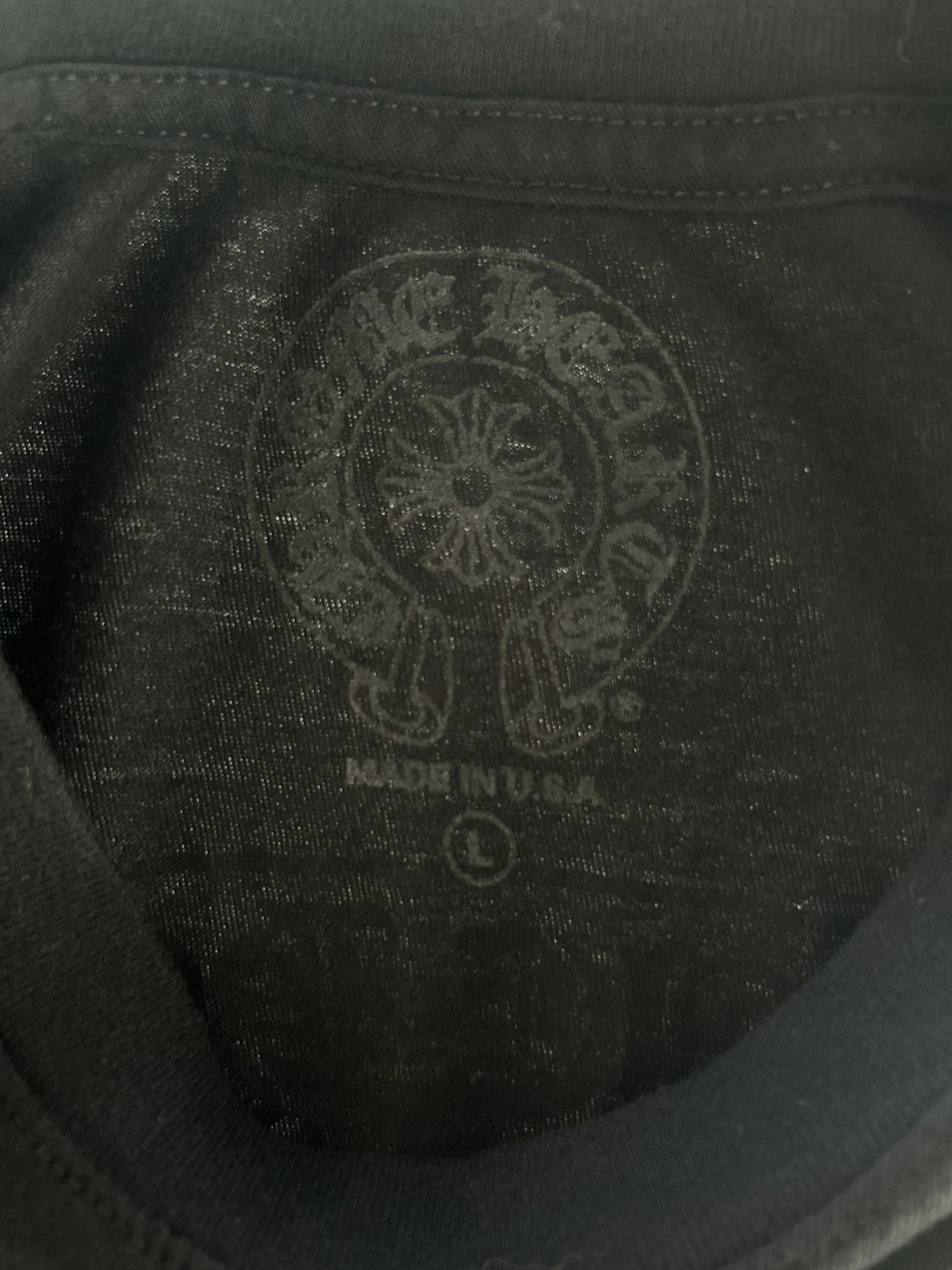 Chrome Hearts Black & White Scroll Logo T-Shirt