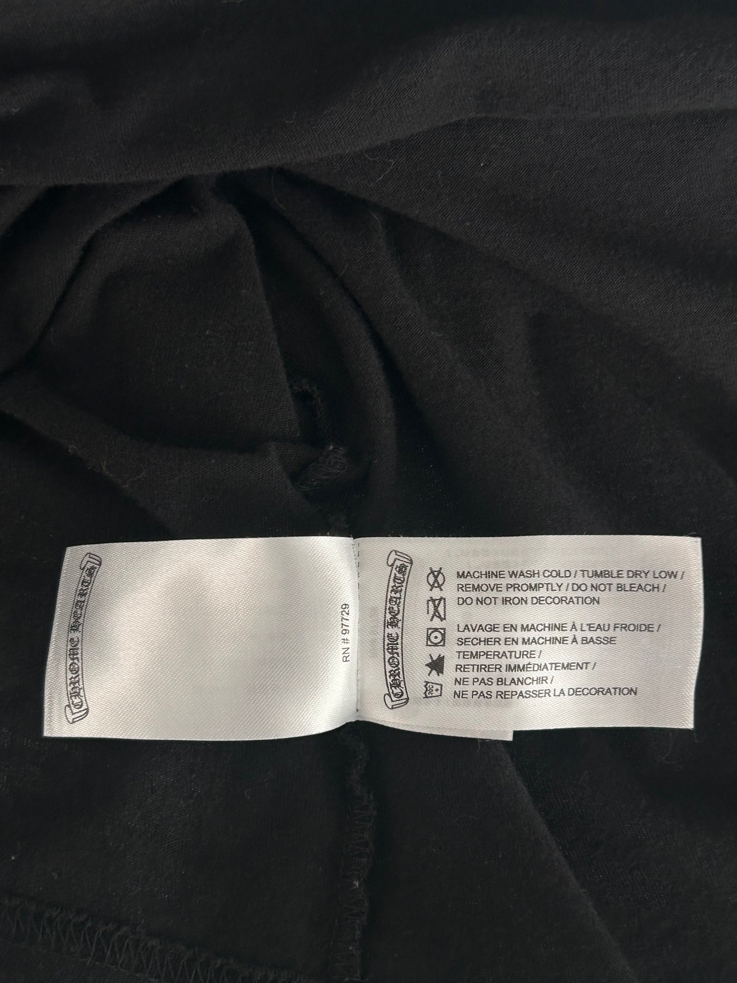 Chrome Hearts Black & White Scroll Logo T-Shirt