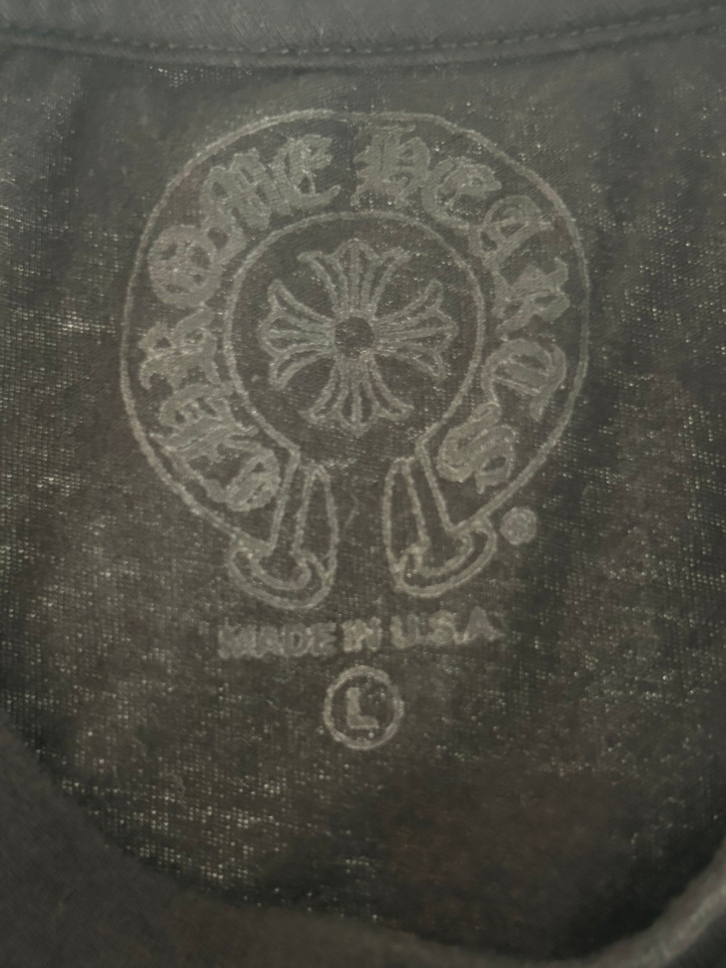 Chrome Hearts Miami Excsive Black & White Horseshoe Logo T-Shirt