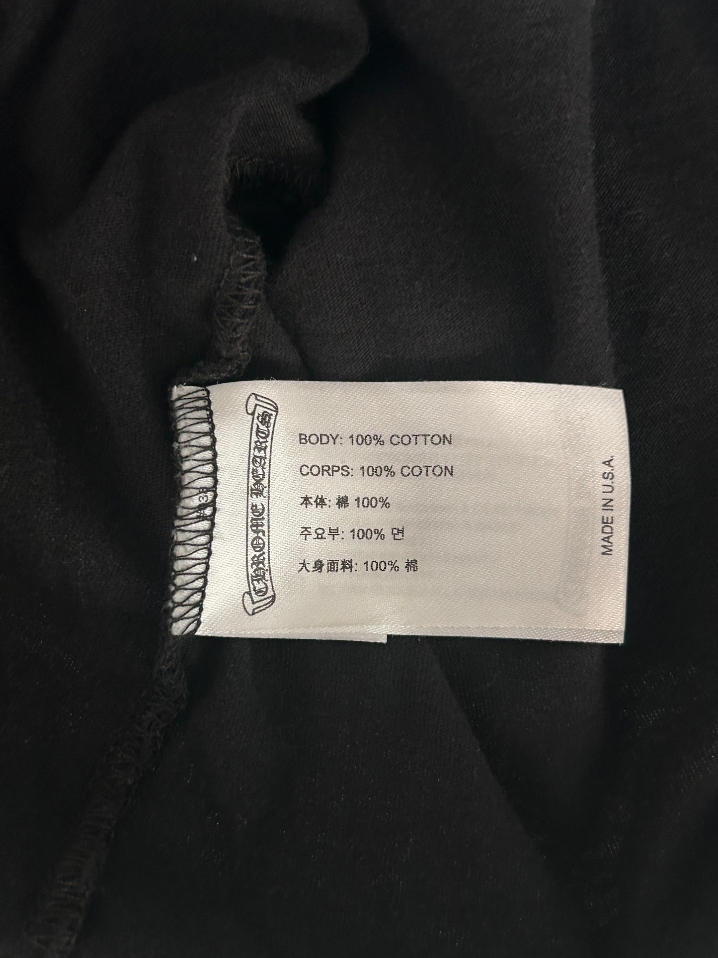 Chrome Hearts Miami Excsive Black & White Horseshoe Logo T-Shirt