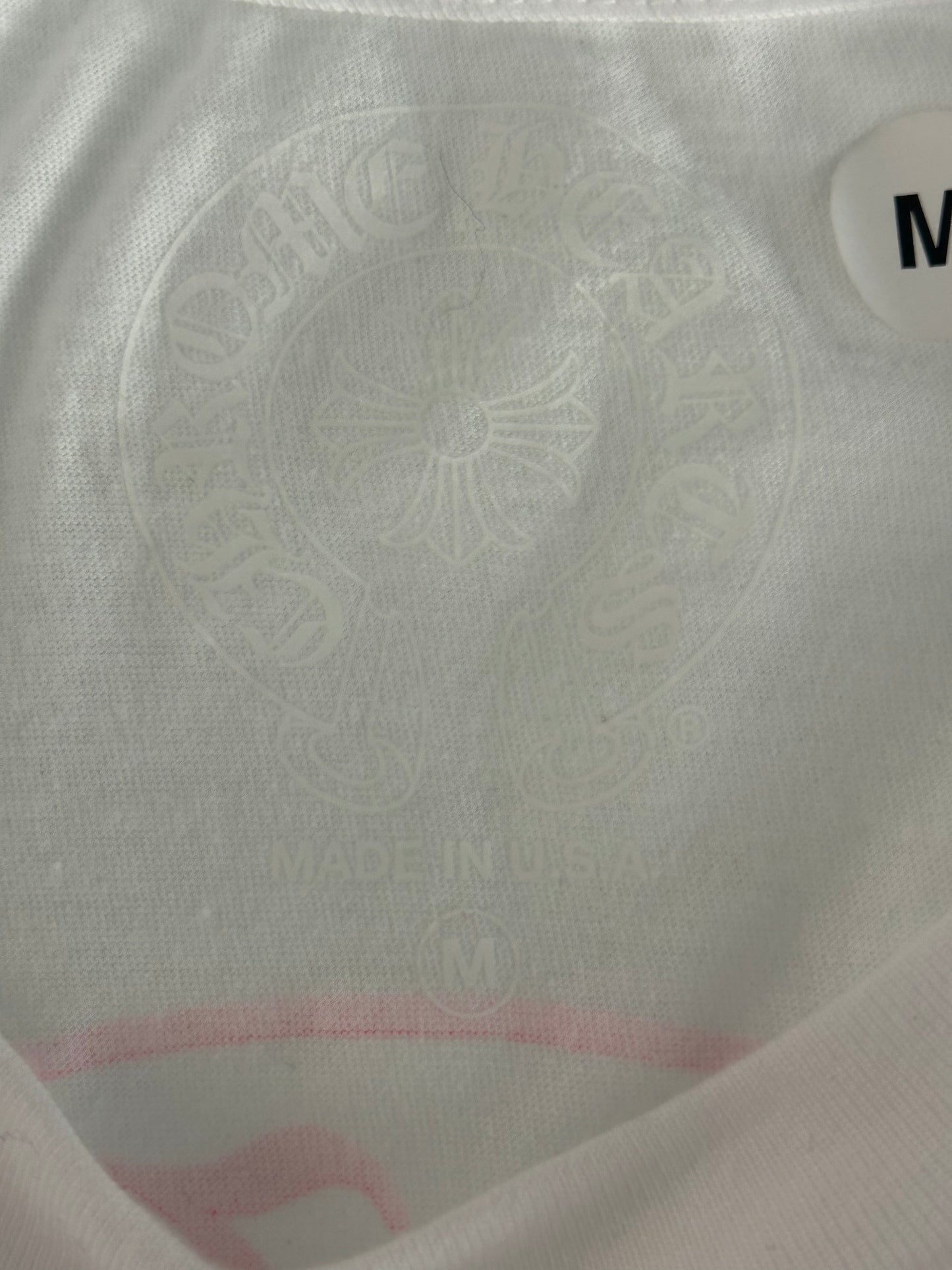 Chrome Hearts White & Pink Horseshoe Logo T-Shirt