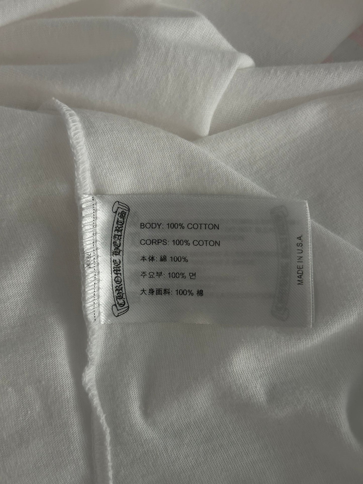 Chrome Hearts White & Pink Horseshoe Logo T-Shirt