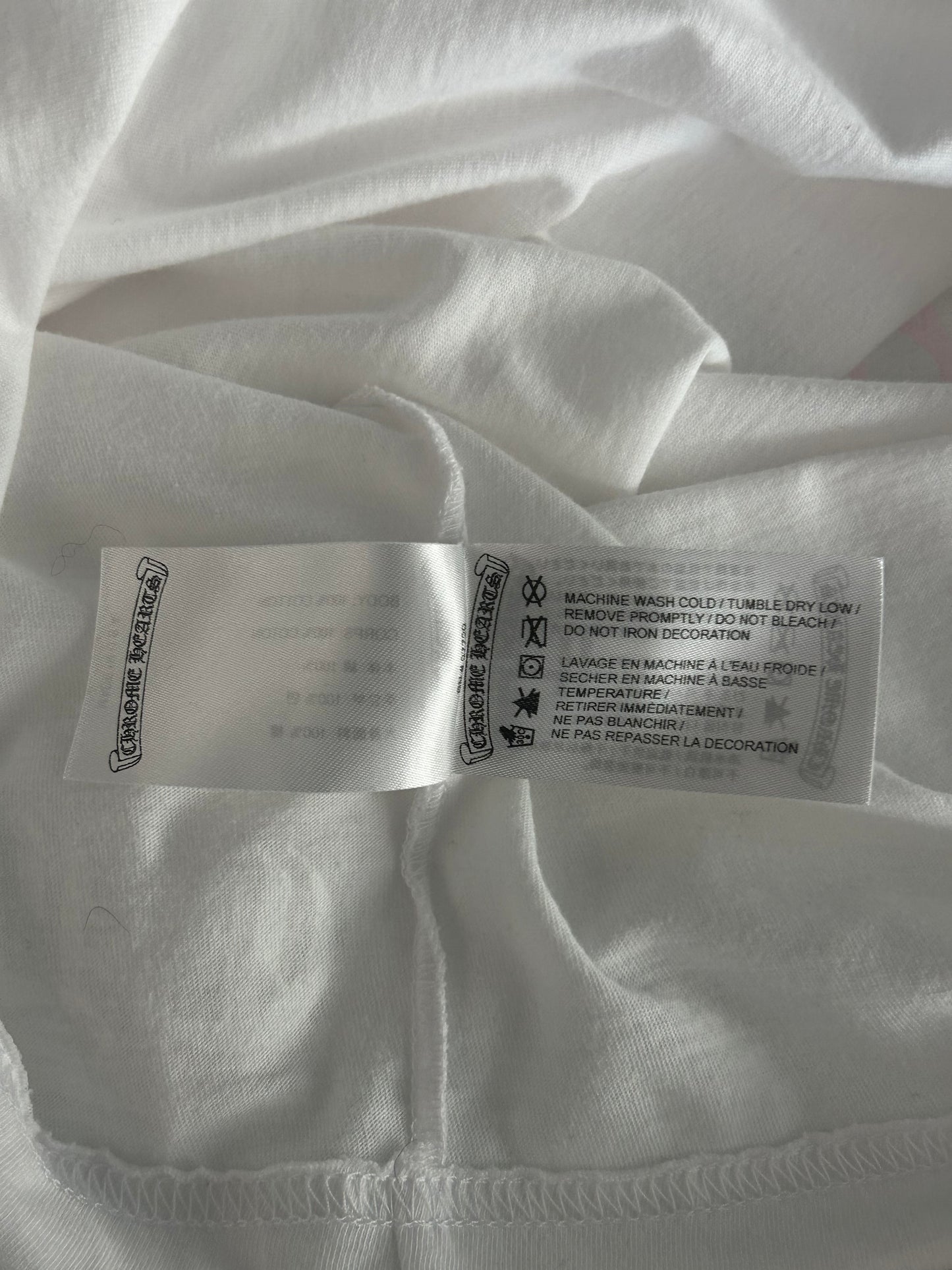 Chrome Hearts White & Pink Horseshoe Logo T-Shirt