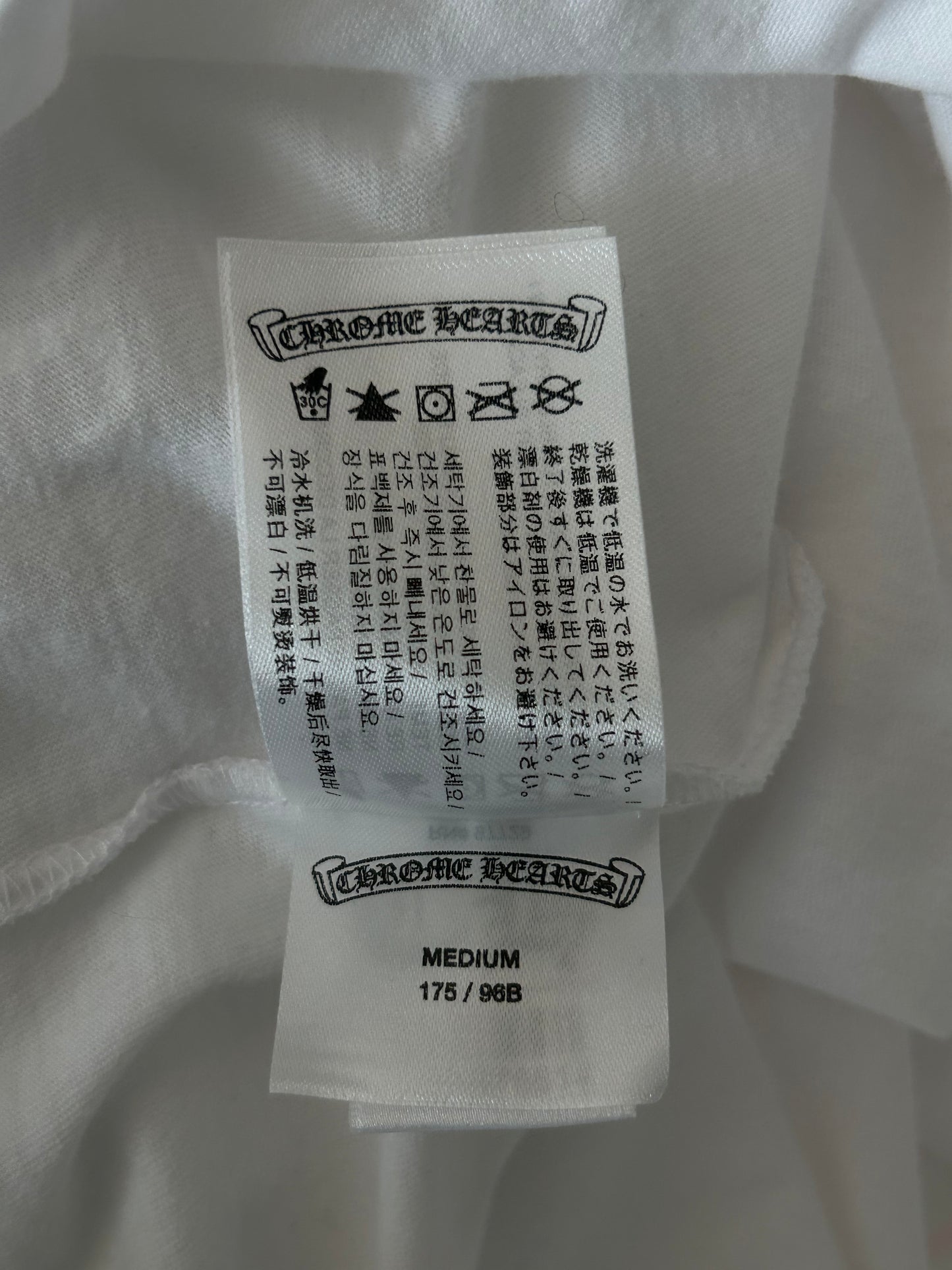 Chrome Hearts White & Pink Horseshoe Logo T-Shirt